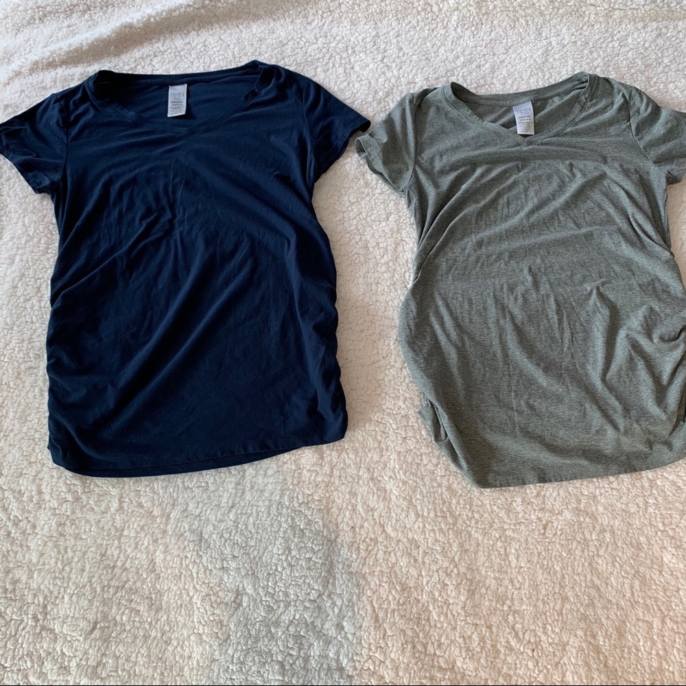 2 time and tru maternity v-neck T-shirts